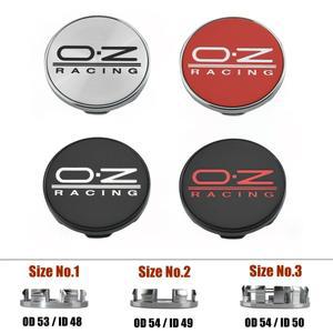 4PCS OZ 휠 센터 캡 53mm & 림 커버 허브 레이싱 엠블럼 자동차 액세서리