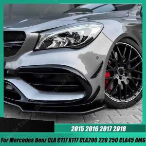 메르세데스 벤츠 CLA C117 CLA200 220 250 AMG 2015-2018 블랙 프론트 범퍼 립 스포일러 스플리터 카나드