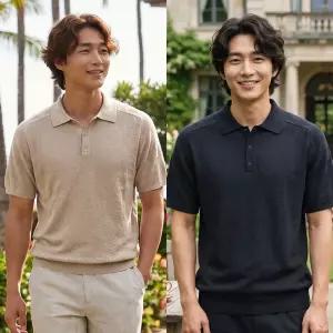 AM소프트부클 반팔카라티셔츠 통기성 니트반팔 기본티