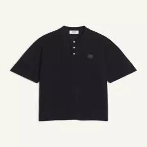26SS 메종키츠네 폭스 헤드 오버사이즈 폴로 티셔츠 PM00211KP0001P199 BLACK DOM