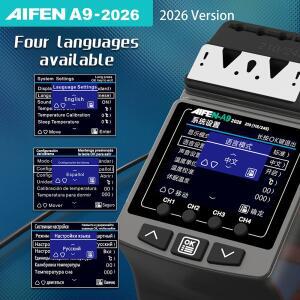 AIFEN A9-2026 납땜 스테이션, 210/245/115 인두팁 호환, 핸들 온도 조절, 용접 리워크 도구