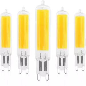 럭스라이트 G9 LED 전구 디밍 가능 4.5W 50와트 T4 할로겐 등가물 2700K 웜 화이트 450루멘 유리 바이 핀