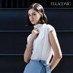 ELLACONIC 26여름 최신상 엘라코닉 실크혼방 리본 풀오버1288658