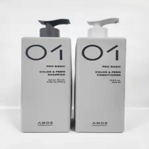 아모스 프로 베이직 칼라 앤 펌 샴푸 1개1000g+ 컨디셔너1개1000g