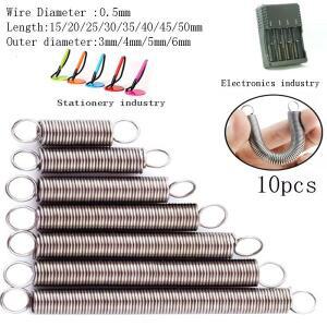 10PCS 304 스틸 듀얼 후크 소형 인장 스프링 하드웨어 액세서리 와이어 직경 0.5mm 외경 3mm/4mm/5mm/6mm