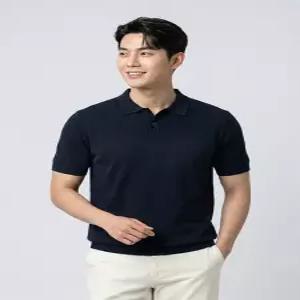 [보스트로]블랙 카라넥 반팔 니트-M2BG2211023B