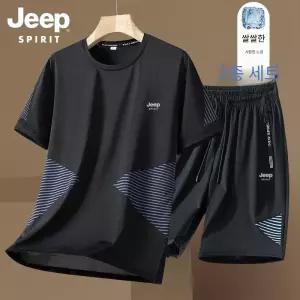JEEP SPIRIT 트레이닝 반팔 반바지 세트 런닝복 헬스복 남성 신상품 반팔 투피스