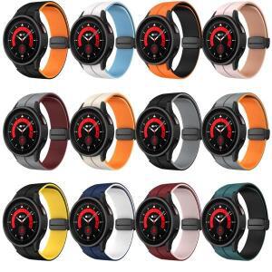 삼성 갤럭시 워치 7 6 4 5 Pro 40/44mm 45mm 밴드 Watch4 6 클래식 43/47mm용 오리지널 마그네틱 버클 실리