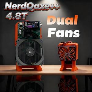 듀얼 팬새로운 NerdQaxe 48TH/s 78w 비트코인 광부 4 PCS BM1370 Asic 칩 솔로 BTC 광부PSU 포함 Btc 마