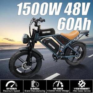 QS7 전기 자전거 1500W 브러시리스 모터 60Ah 성능 배터리 단일 승객 오프로드