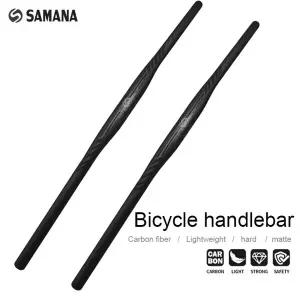 SAMANA 탄소 섬유 산악 자전거 핸들바 매트 플랫 리프트 31.8mm 직경 600-800mm 길이 자전거 액세서리