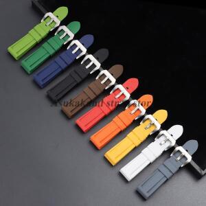 실리콘 고무 시계 스트랩 20mm 22mm 24mm 26mm 파네라이용 오메가용 카시오 스포츠 밴드 교체용 방수 남성