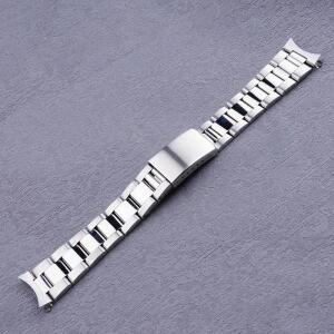 19mm 시계 밴드 스트랩 실버 폴리싱 중공 곡선 엔드 굴 스타일 팔찌 세이코 5 SNXS73 75 77 79 80 81 SNFF0