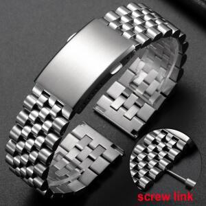 316L 스테인리스 스틸 시계줄 20mm 22mm 24mm 스트레이트 엔드 솔리드 시계줄 퀵 릴리즈 메탈 손목밴드 (세