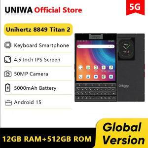 유니허츠 8849 타이탄 2 러기드 폰 5G 쿼티 키보드 4.5인치 12GB 512GB 모바일 폰 5000mAh 33W 50MP 듀얼