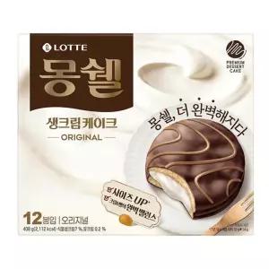 파이 롯데 몽쉘 통통 생크림케이크 오리지널 408g 2각