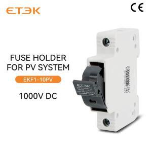 ETEC DC 태양광 퓨즈 홀더 1000V 1P 15A 20A 광전지 베이스 링크 시스템 10x38mm DIN 레일 EKF1-10PVH
