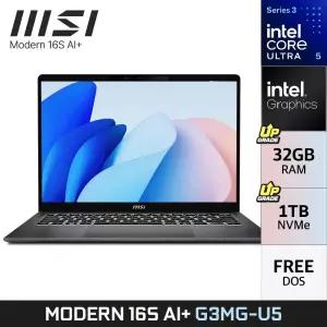 MSI 모던 16S AI+ G3MG-U5 팬서레이크 인텔 코어 울트라5 322 AI노트북 32GB 1TB YO