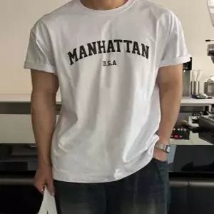 빅사이즈 M-8XL 꼭꼭숨티 맨하탄 프린팅 반팔티