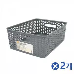 [하프클럽/]오픈형 바스켓 헤링본 수납정리함 직사각 소품바구니 4호