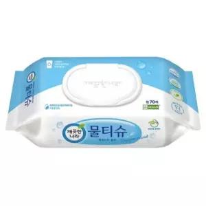 깨끗한나라 물티슈 페퍼민트 블루 캡형 70매 20팩