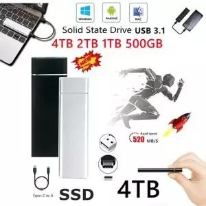 외장 SSD TB 500GB 모바일 솔리드 스테이트 하드 드라이브 USB 3 C타입 휴대용
