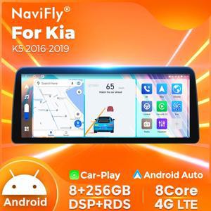 NaviFly 안드로이드 KIA K5 Optima 2016-2019 용 올인원 자동차 지능형 시스템 12.3 인치 8 코어 8G + 256G