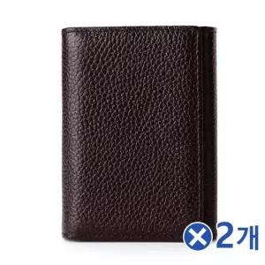 TBZ 똑딱이 심플 소가죽 카드지갑 브라운x2개 학생지갑 편리한지갑 카드케이스