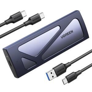 UGREEN SSD 인클로저, 도구가 필요 없는 USB C 외장, 10Gbps M.2 NVMe to 어댑터 / 리더로 M 및 B&M 키와 크기 2230 2242 2260 2280 지원