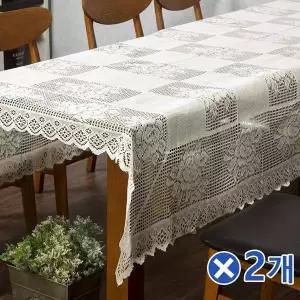 [골드스마일]TBZ 대형 레이스 테이블보 150x250cm 로즈가든x2개 홈카페