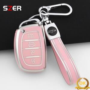 핑크 TPU 자동차 스마트 키 케이스 (현대 투싼 레나 엘란트라 ix35 i10 액세서리)