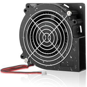 GDSTIME 방수 120mm x 32mm 12V DC 송풍기 IP67 팬 2핀, 듀얼 볼 베어링 다람쥐 케이지 브러시리스 원심 냉각