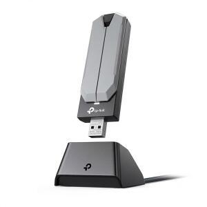 TP-Link BE6200 트라이밴드 Wi-Fi 7 무선 USB 3.0 어댑터 Archer TB401UH | 데스크톱 PC용 Windows 11,10 고이득 안테나 2개 지원 6GHz, 4K-QAM, 160MHz, WPA3 설계상 안전