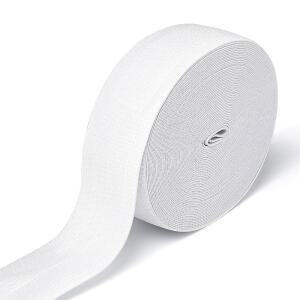 재봉용 탄성 밴드, 허리밴드용 1.5인치 x 12야드 고탄성 재봉용 탄성 밴드 바지 및 공예품 DIY, 흰색