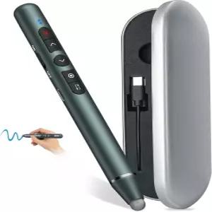 3in 충전식 레드 라이트 포인터 및 스타일러스 펜 24GHz 리모컨 무선 프레젠터 USB 수신기 Mac/컴퓨터와