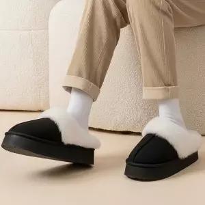 [하프클럽/]남성 슬리퍼 트리밍 털 홈