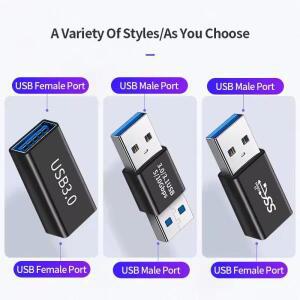 USB3.0 OTG 어댑터 5Gbps 타입 A 암-암 커넥터 USB C to 변환기 SSD HDD 케이블 연장기 확장 플러그