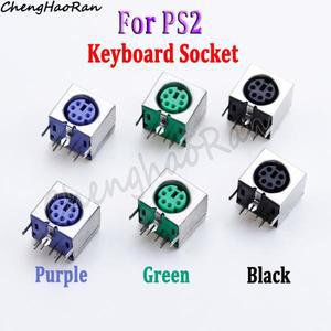 PS2 마우스 소켓 용 키보드 암커넥터용 5개 6핀 보라색 녹색 블랙 커넥터
