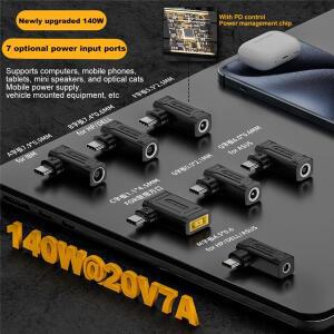 140w Pd 전원 어댑터 어댑터 호환 Dc 암-Type-c 5v/9v/20v7A 자동 인식 암-C 수