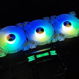 ARGB 컨트롤러 팬 허브 스마트 원격제어 섀시 라디에이터 컴퓨터 PC 케이스용 4핀 PWM 5V 3 냉각