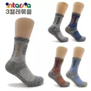 남성용 등산 스포츠 양말 3켤레 배색 디자인