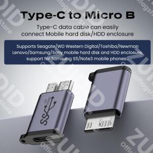 USB A/C-Micro B 3.0 어댑터 MacBook 호환 프로 용 10Gbps 초 데이터 동기화 변환기 Samsung 호환 HDD SSD