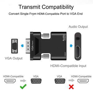 HDMI-compatible to VGA Adapter with 3.5mm Audio Cable For PC Laptop TV Box Projector HD 1080P Conver