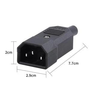 10A250V 블랙 암수커넥터 lEC 직선 케이블 연결 재배선 가능 전원 3핀 AC 소켓 C13 C14