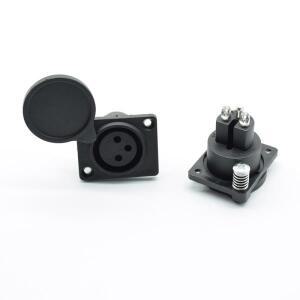 1pcs XLR 3핀 방수 암  장착 소켓 어댑터 전원 마이크 커넥터 용 납땜 블랙