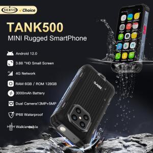 SERVO  TANK500 IP68 방수 미니 스마트 폰 4G LTE 안드로이드 12 RAM 6GB ROM 128GB PTT 네트워크 인터콤
