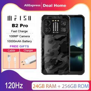 글로벌 버전 초박형 러기드 머신, 6.8 인치 스크린, 10000mAh, G99, 120Hz, 4G, IIIF150 B2 Pro, 24GB(12 +