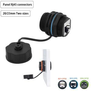 YXY 네트워크 Rj45 커넥터 lP68 패널 마운트 이더넷 듀얼 사이즈 M20/M23CAT5E/CAT6/CAT6A 방수 와이어