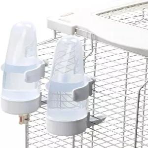 새 모이통 자동 새물 디스펜서 세트 케이지 노 메스 잉꼬 물 PP 재질 200ml/6.8fl 온스 2PCS