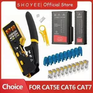 RJ45 압착 도구 키트 Cat5 8P8C 커넥터용 통과 올인원 이더넷 크림퍼